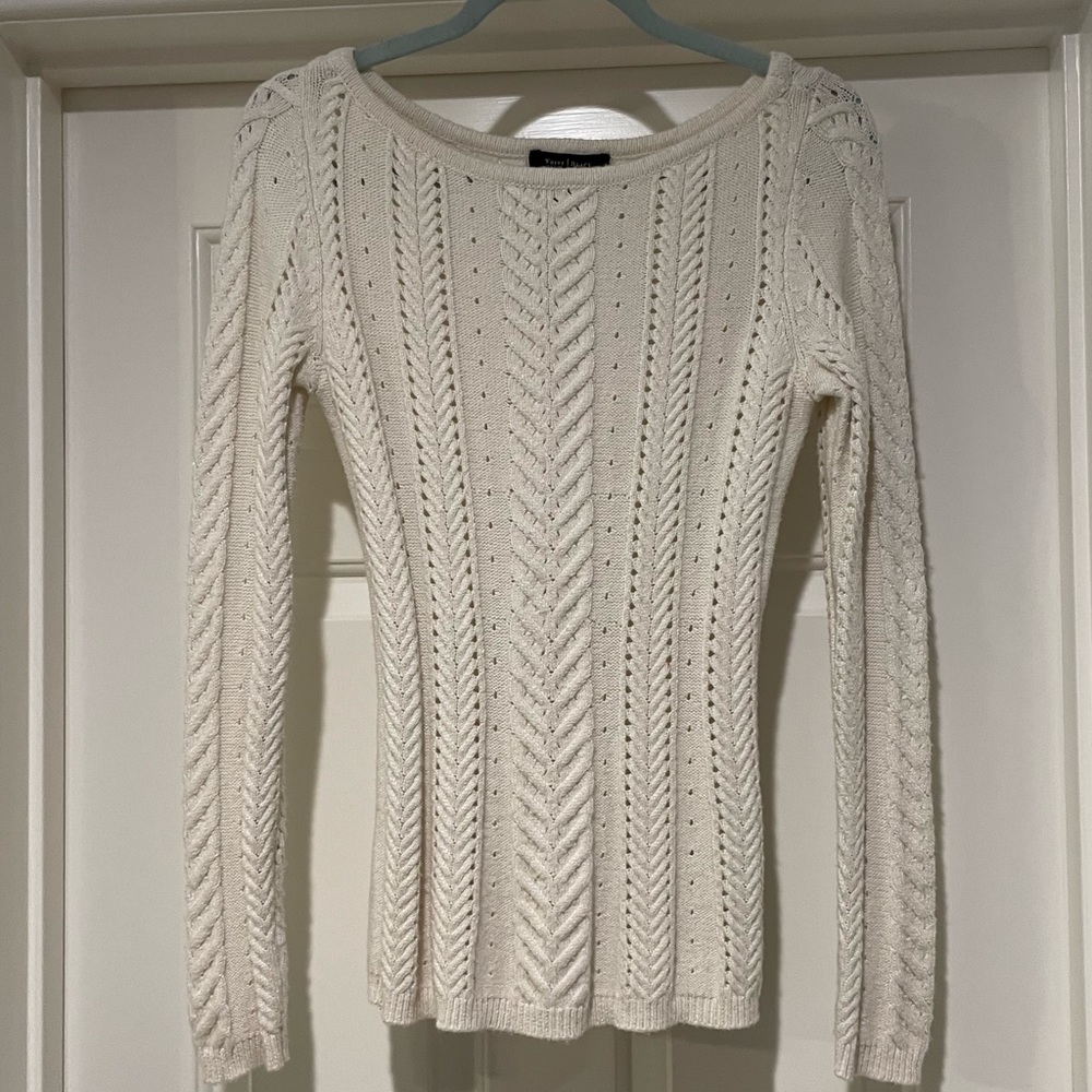 WHBM White Cashmere Sweater